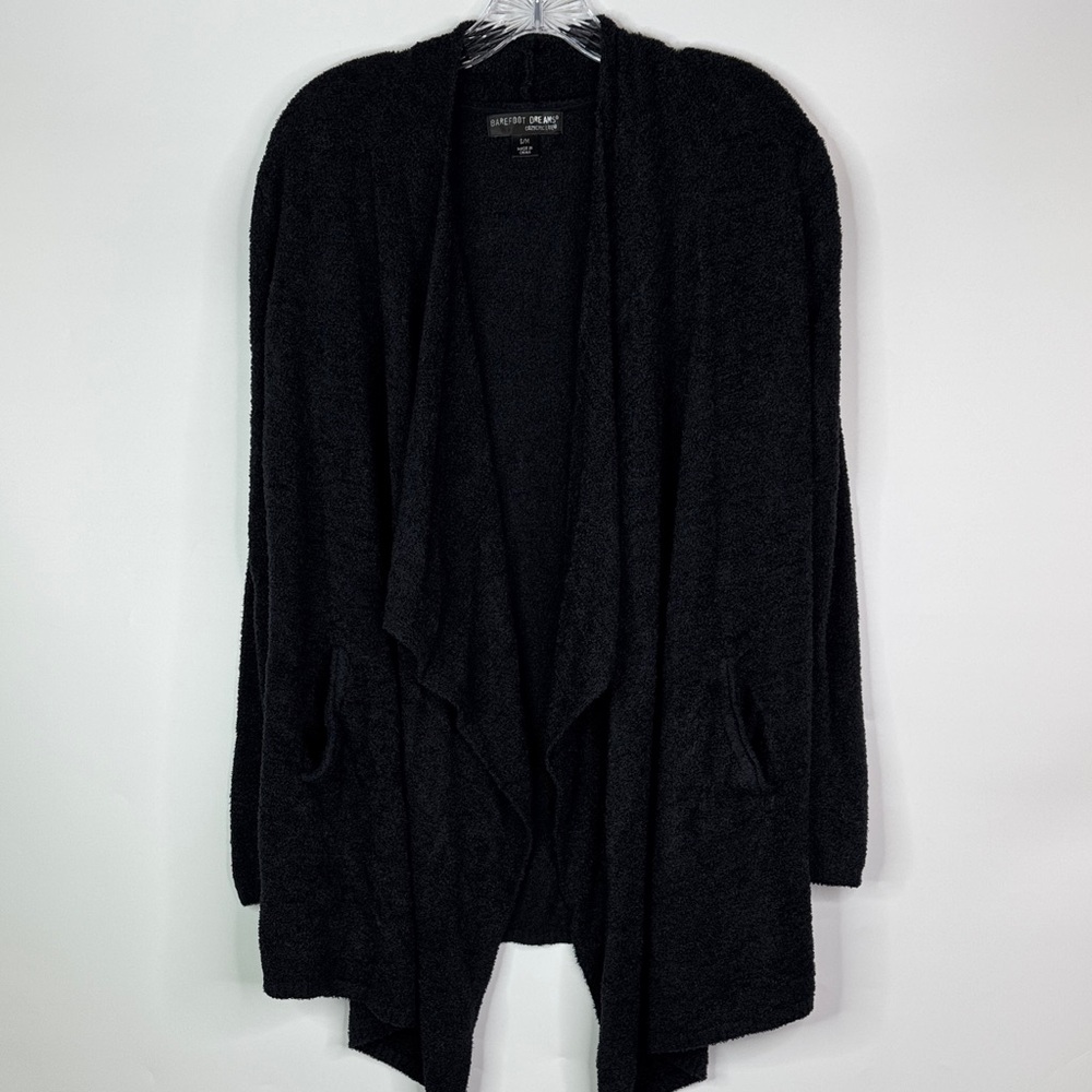 Barefoot Dreams Cozychic Lite Black Open Front Cardigan Size S/M